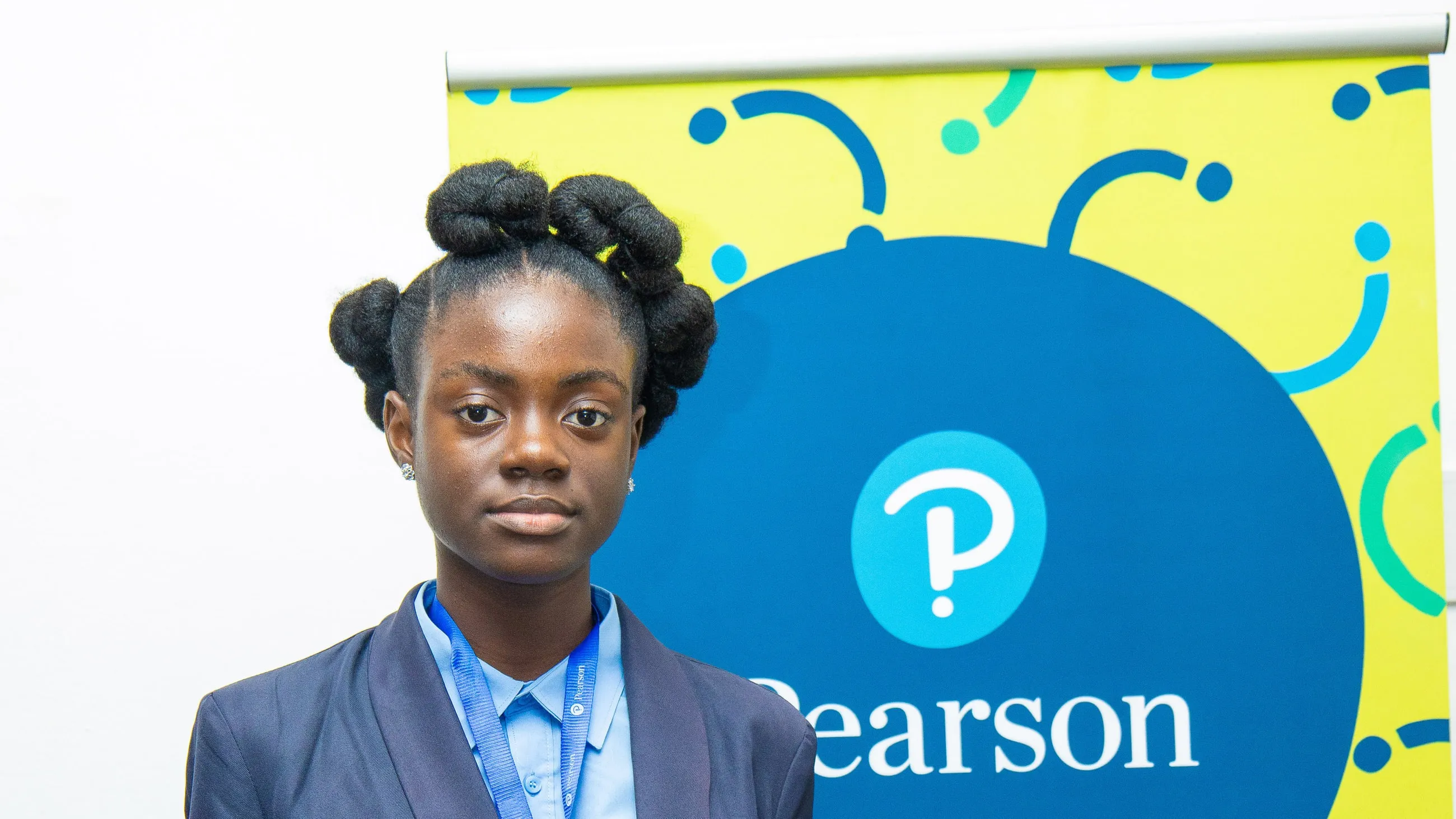 Miranda Nana Yaa Odeiwaa Ocran in her Pearson Edexcel blazer at the Outstanding Pearson Learner Awards